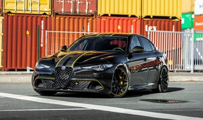 Manhart QV600 Alfa Romeo Giulia - 2021 Schwarz und Gold Leistungs-Sedan