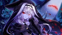 Specter from Arknights: Enigmatic Anime Character in Dark Atmosphere