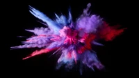 color burst, splash, colorful, black background, macos sierra wallpaper