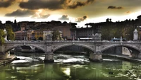 ponte arqueada, ponte, reflexo, água, flúmen