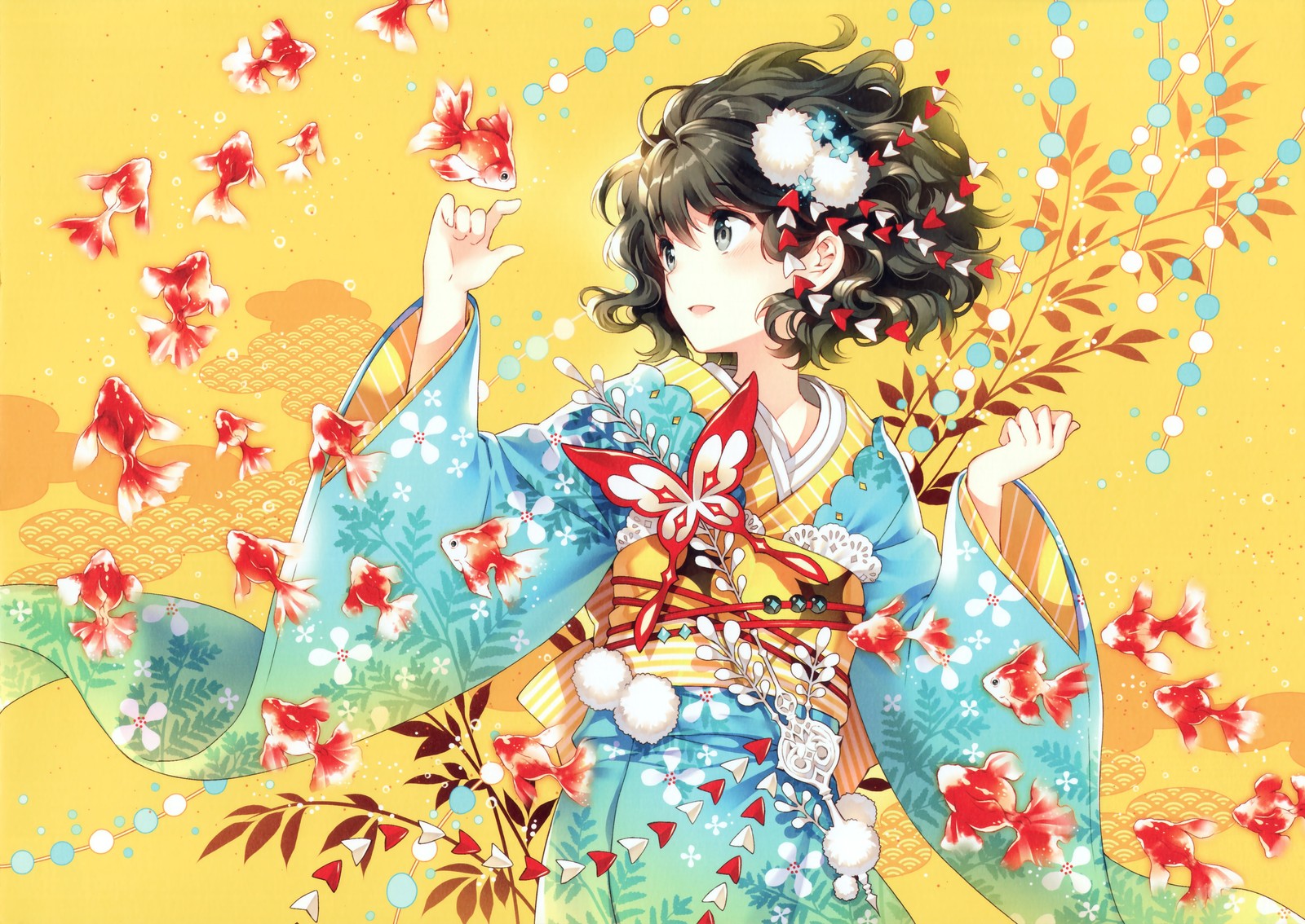 anime, kimono, art, drawing, manga wallpaper