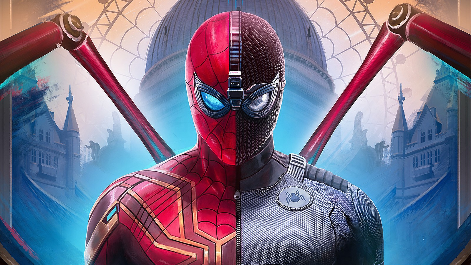 Affiche du film spider-man : far from home (loin de chez soi, retour à la maison, next spiderman, spider man, tom holland)