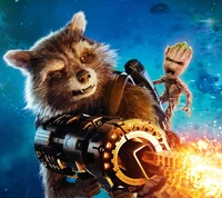 baby groot, galaxie, gardiens, marvel, fusée