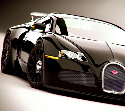 Bugatti Veyron preto: Velocidade clássica e design legal