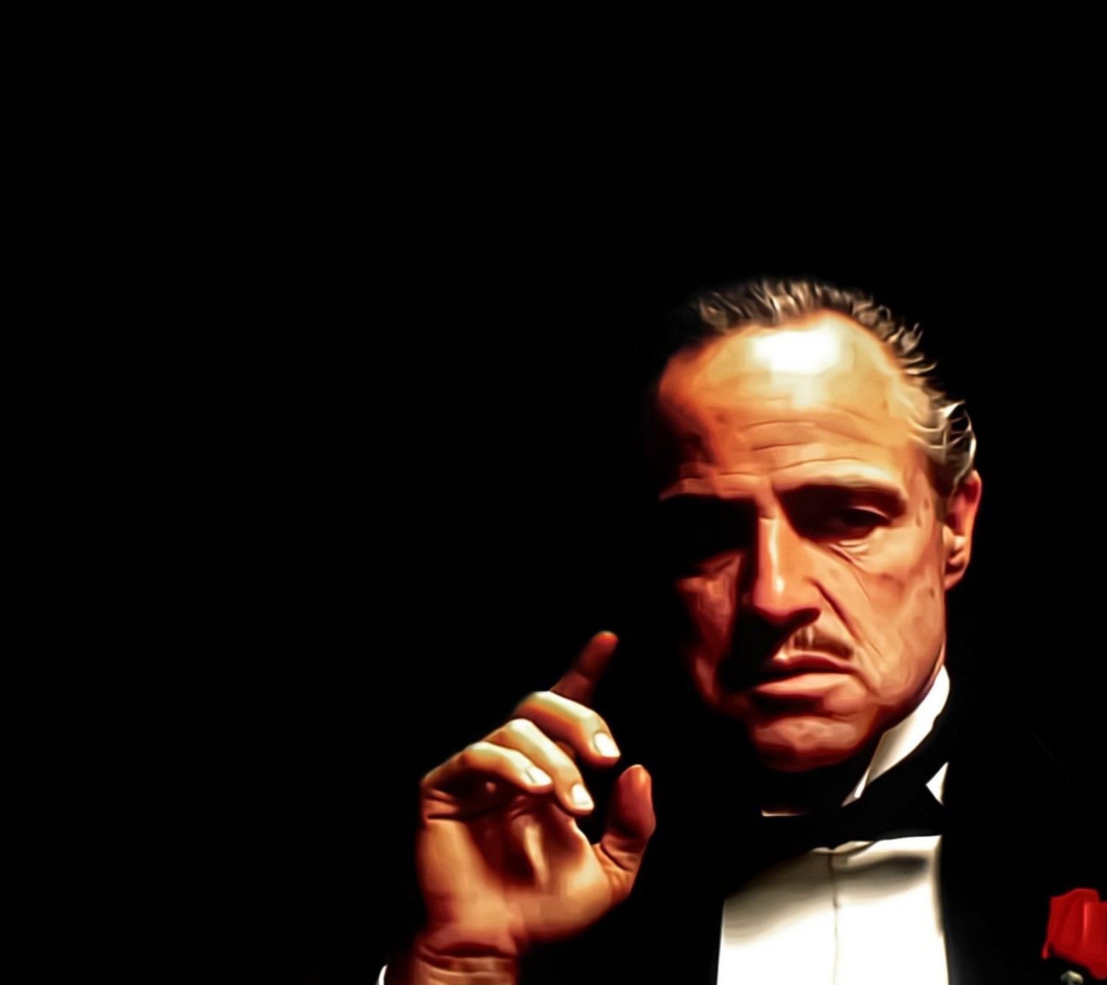 Una imagen editada de un hombre en un esmoquin fumando un cigarrillo. (don corleone, mafia, el padrino)