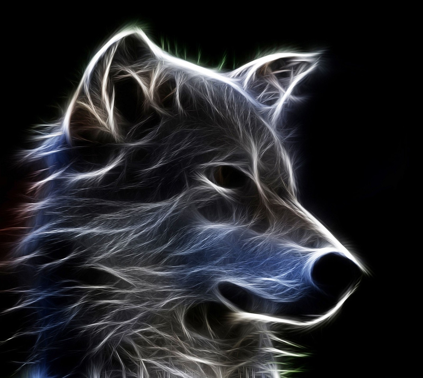 Descargar fondo de pantalla diseño, fractal, lobo