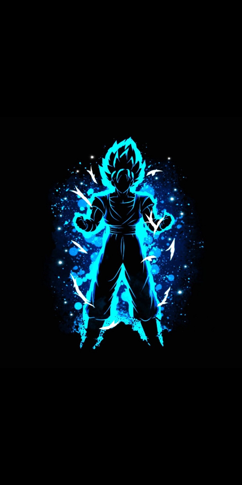 Крупный план человека с синим светом на лице (dbz, goku, сайян, saiyan)