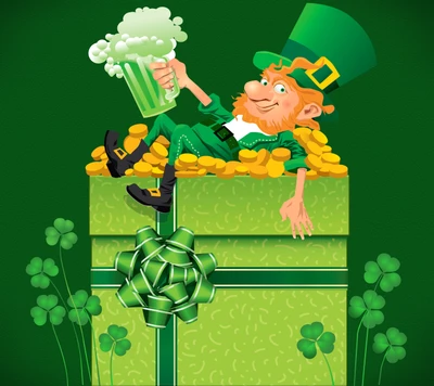 festivo, irlanda, leprechaun, trébol, día de san patricio