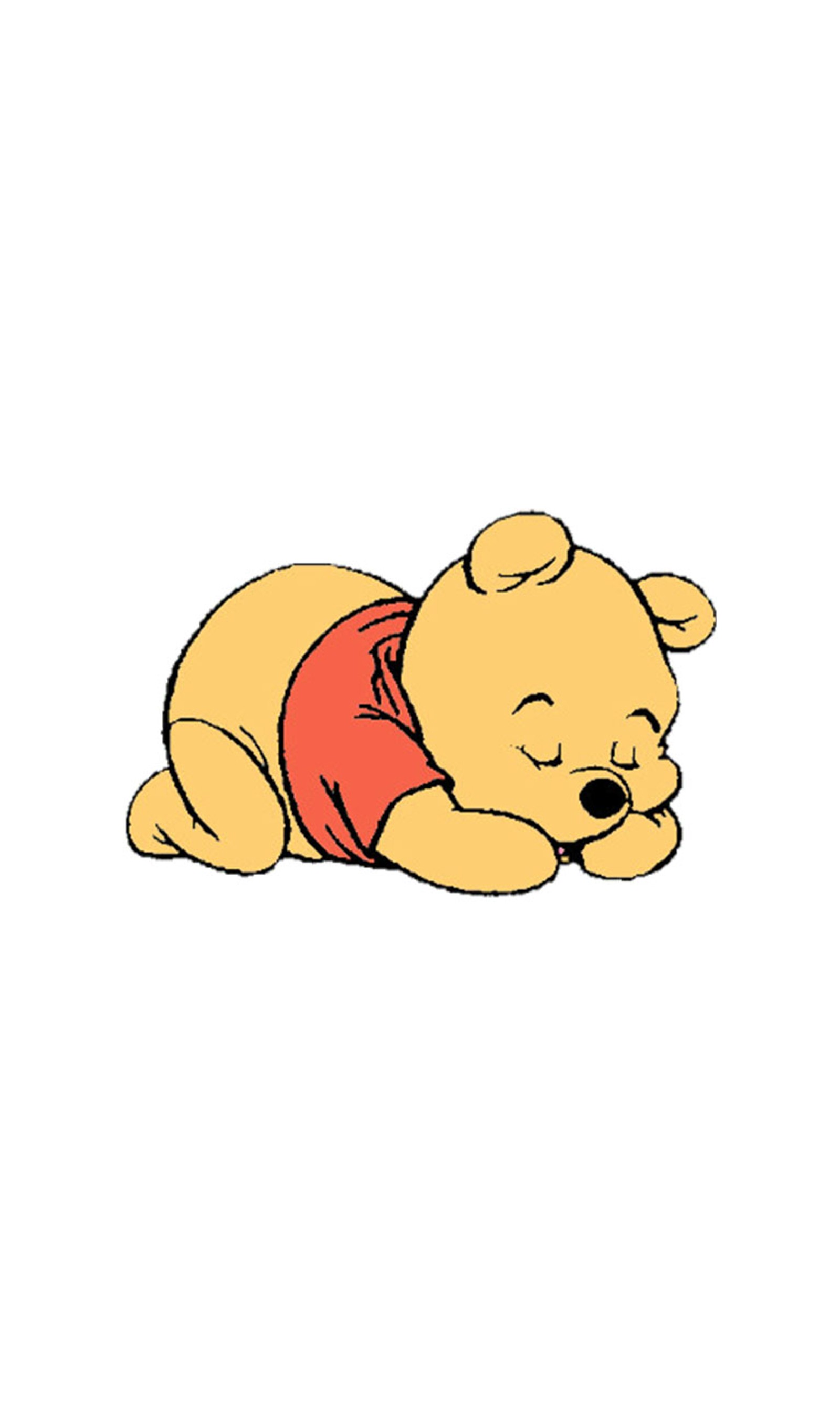 Winnie l'ourson allongé avec la tête sur les mains (winnie lourson, pooh, dormant)