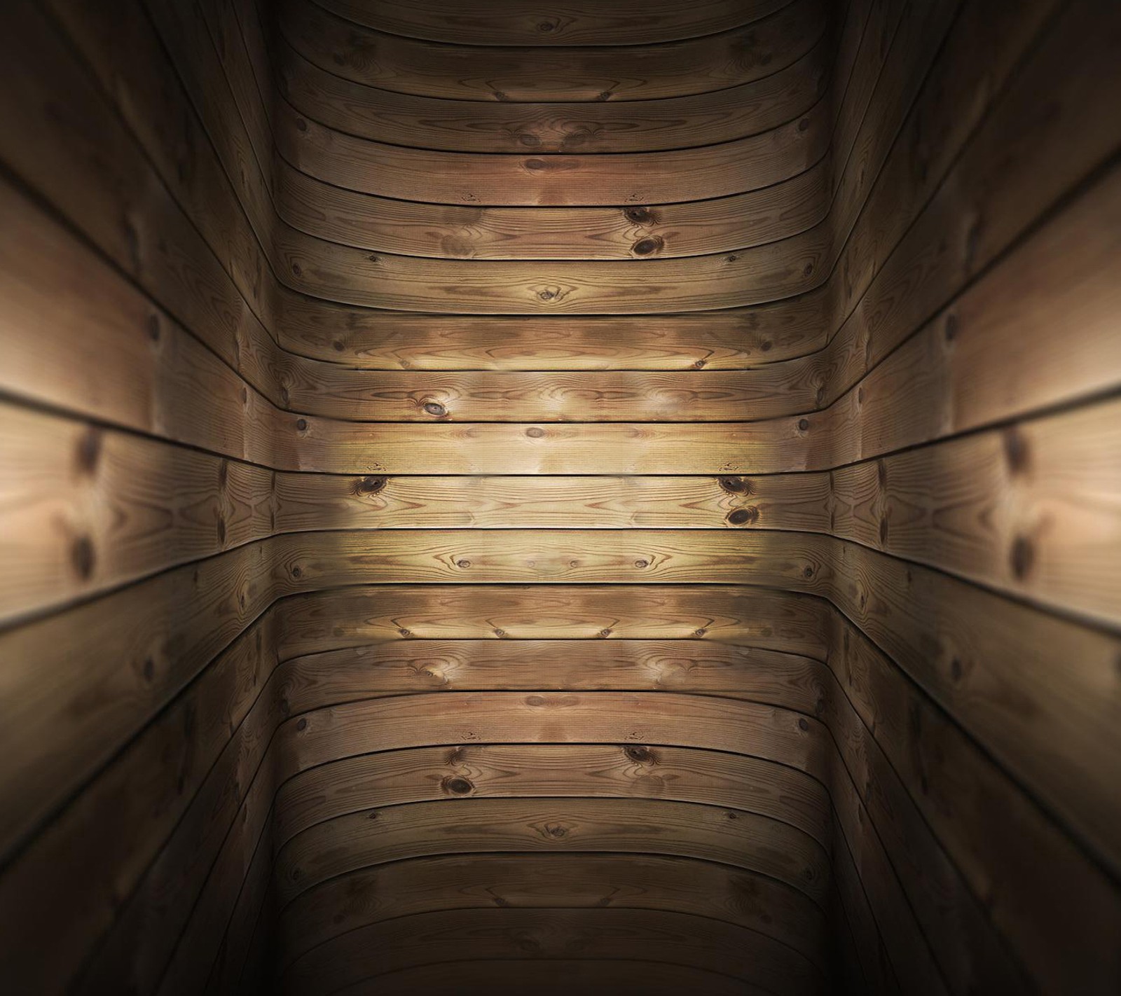 A close up of a wooden wall with a light shining through it (3d, abstract, hd, wallpaper, wood)