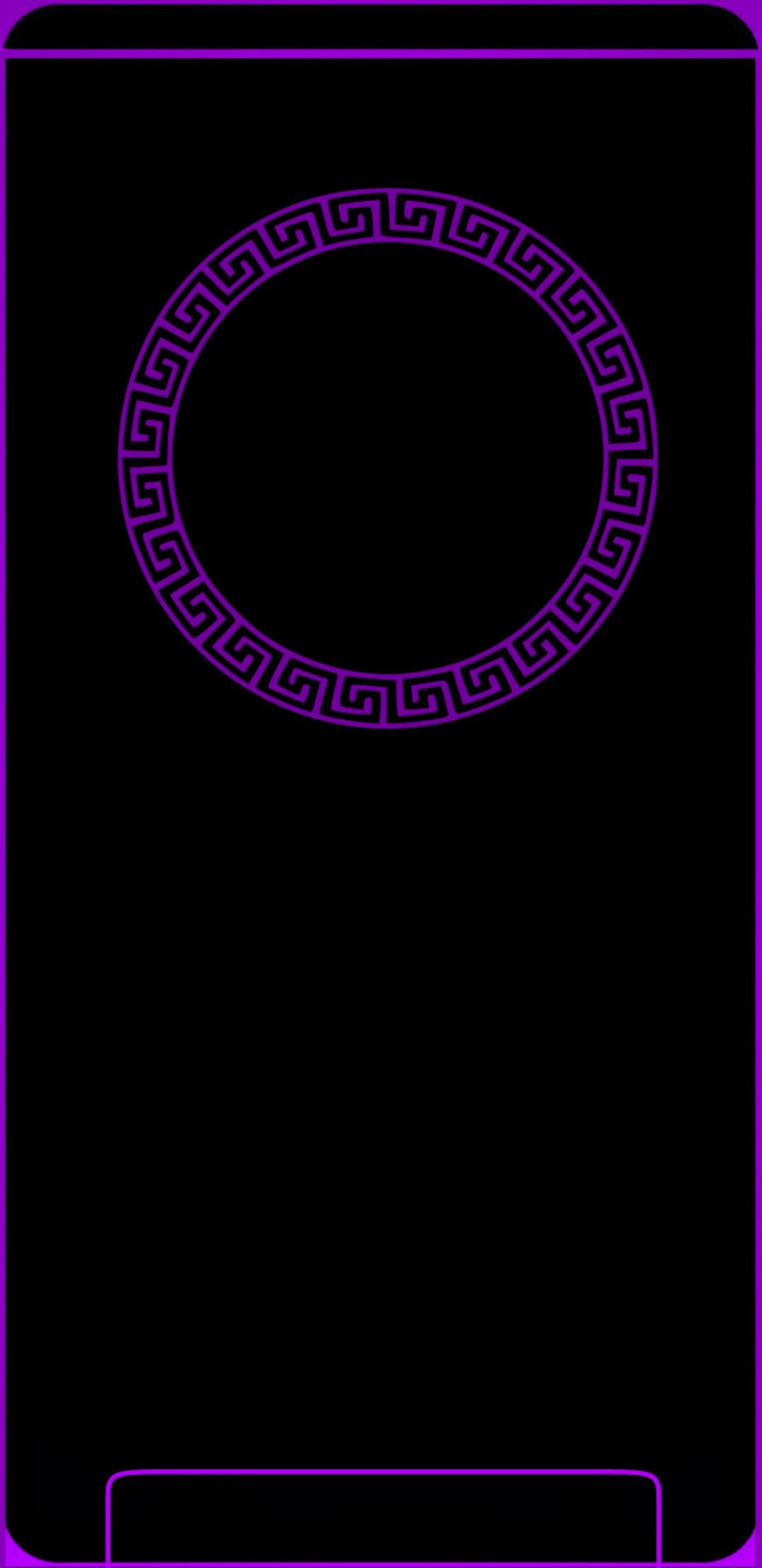 A purple and black picture of a circle with a greek pattern (best, black, cool, edge, lit)