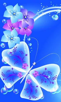 abstract colored, butterfly vector flowers