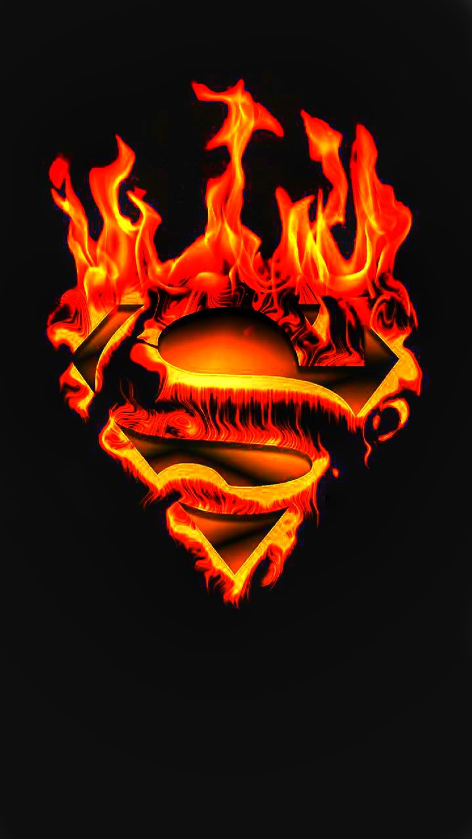 Llamas ardiendo alrededor de una hamburguesa sobre un fondo negro (superman, fondo de pantalla, hd, hdr, fuego)