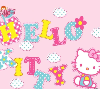 Diseño de caricatura de Hello Kitty colorido