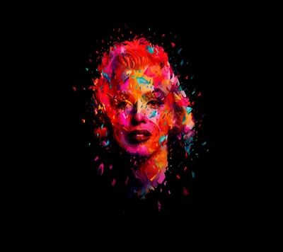 Colorful Abstract Portrait of Marilyn Monroe