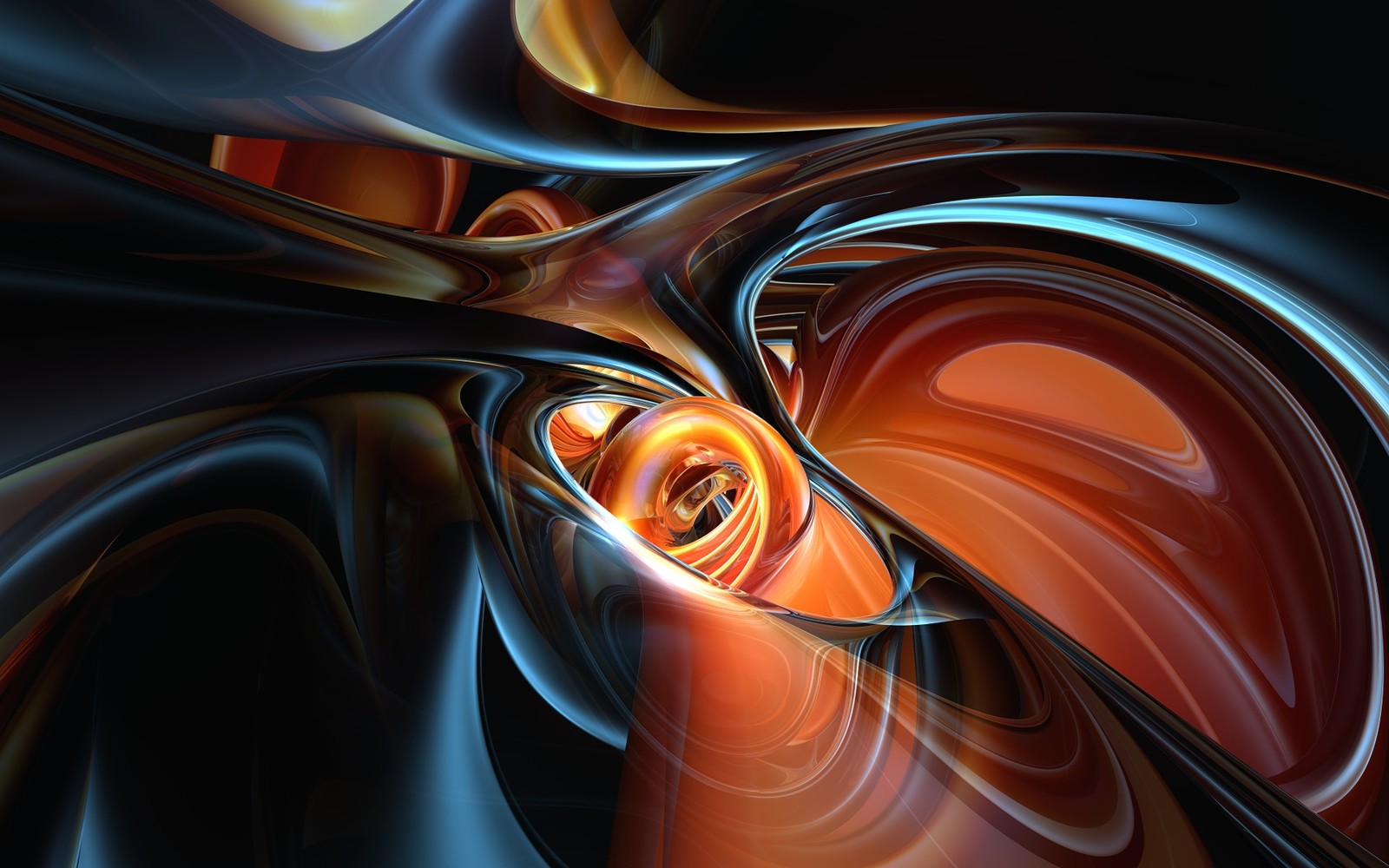 Art numérique abstrait d'un design en spirale avec le visage d'un homme (orange, art fractal, ligne, graphismes informatiques 3d)