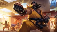 Udyr, le champion ceinture noire, renforçant les jeunes guerriers dans l'art de splash de League of Legends