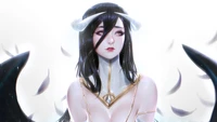 beautiful, anime girls, albedo, overlord