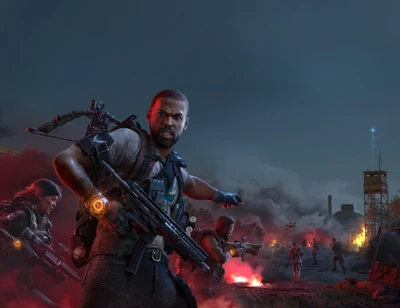 Cena de ação intensa de The Division 2: Missão de contagem regressiva