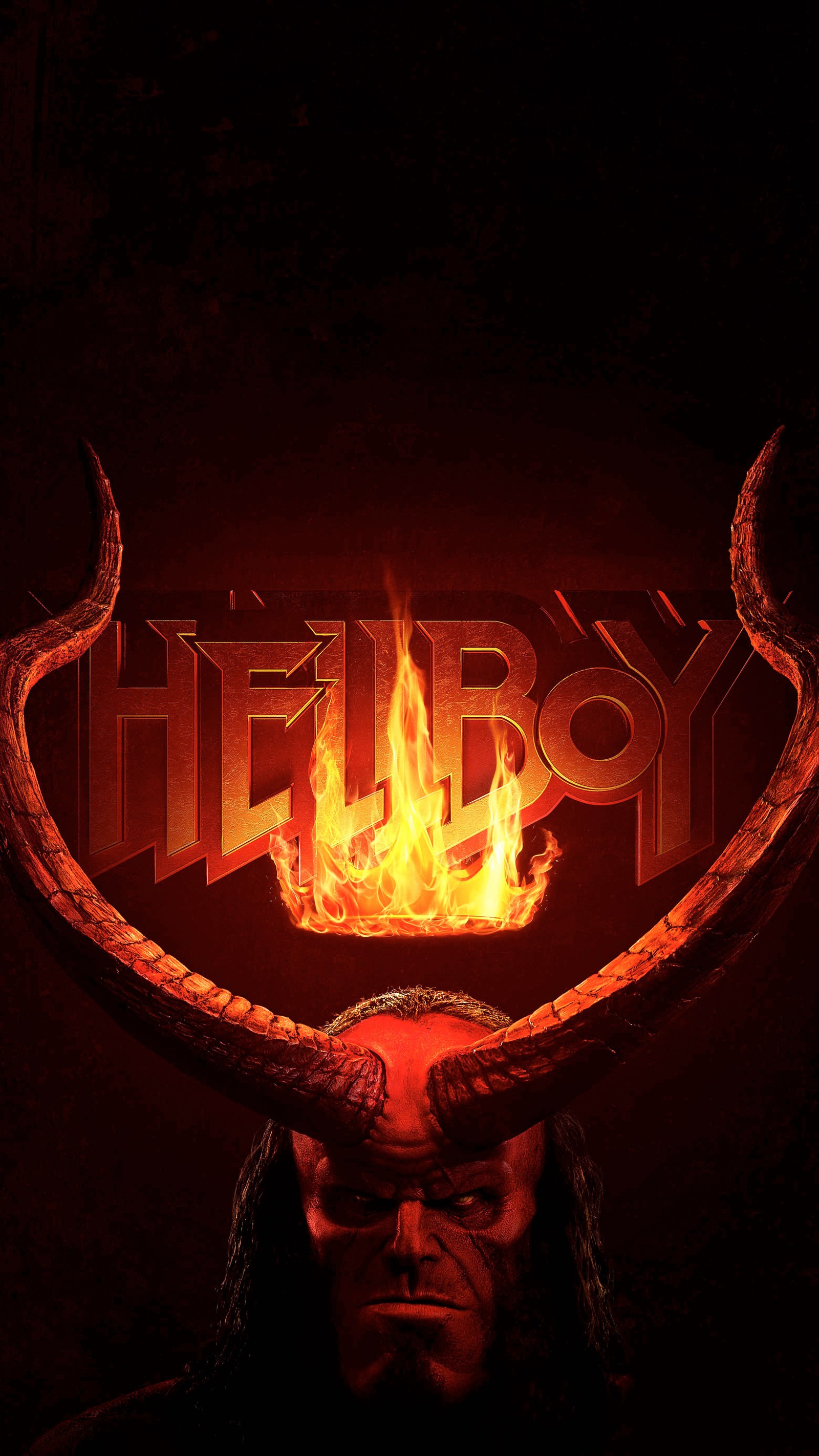 Baixar papel de parede hellboy, cartaz, cartaz de filme, luz, âmbar