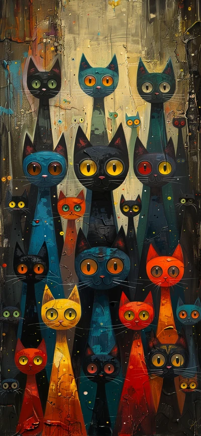 Coletivo de Gatos Coloridos: Uma Exposição de Arte Têxtil Fantástica