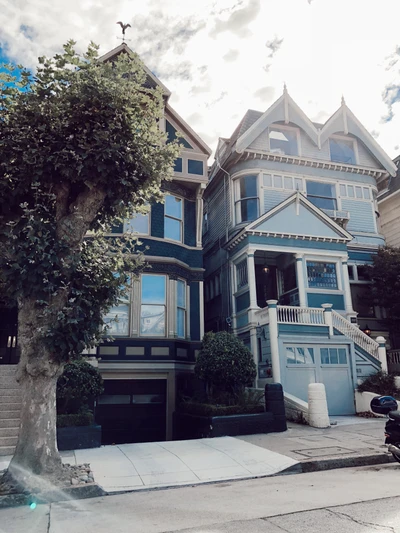 Encantadoras casas victorianas en un vecindario sereno