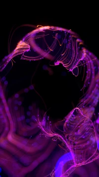 Vibrant Abstract Gas Waves in Electric Blues and Magentas