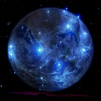 Celestial Earth: A Glowing Sphere in the Cosmic Void