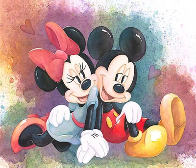 dibujos animados, mickey, minnie mouse