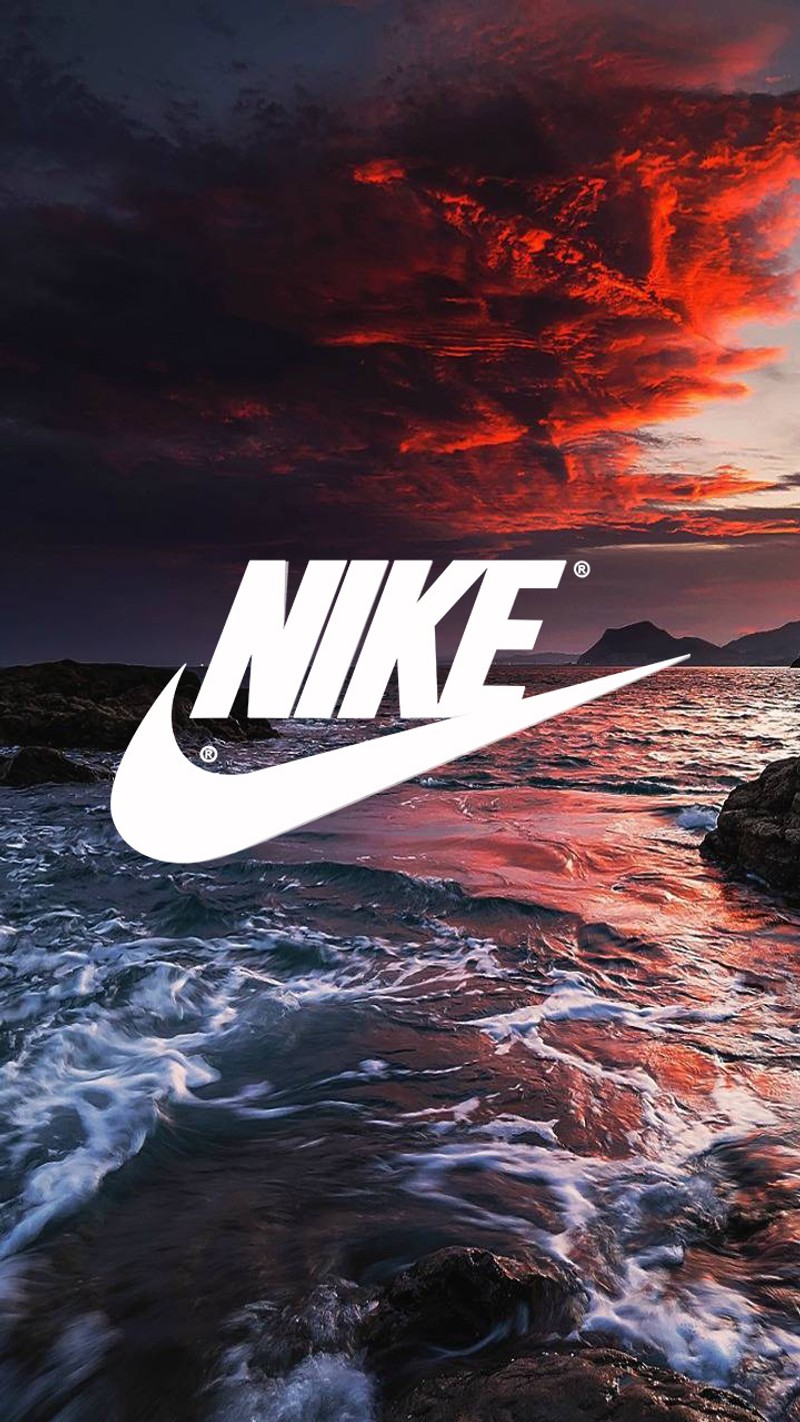 Логотип nike на фоне заката (воздух, перевозчик, цвет, логотип, логотипы)