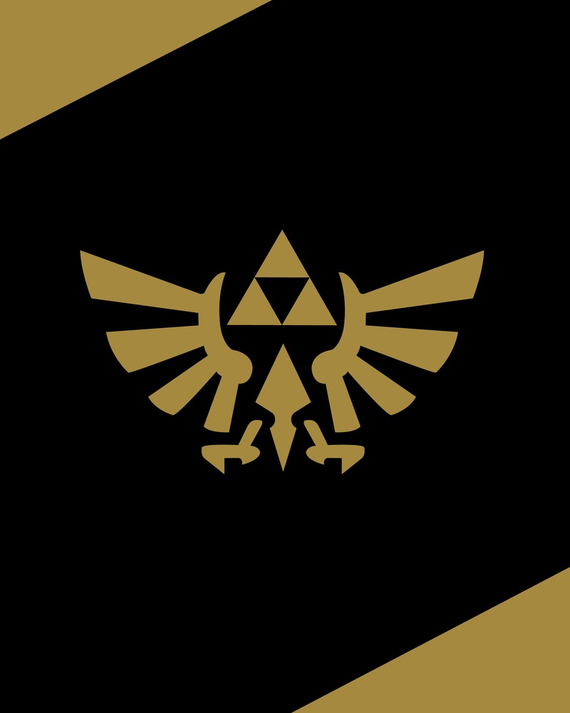 Крупный план черно-золотого логотипа с птицей (logo vector, легенда о зельде, the legend of zelda)