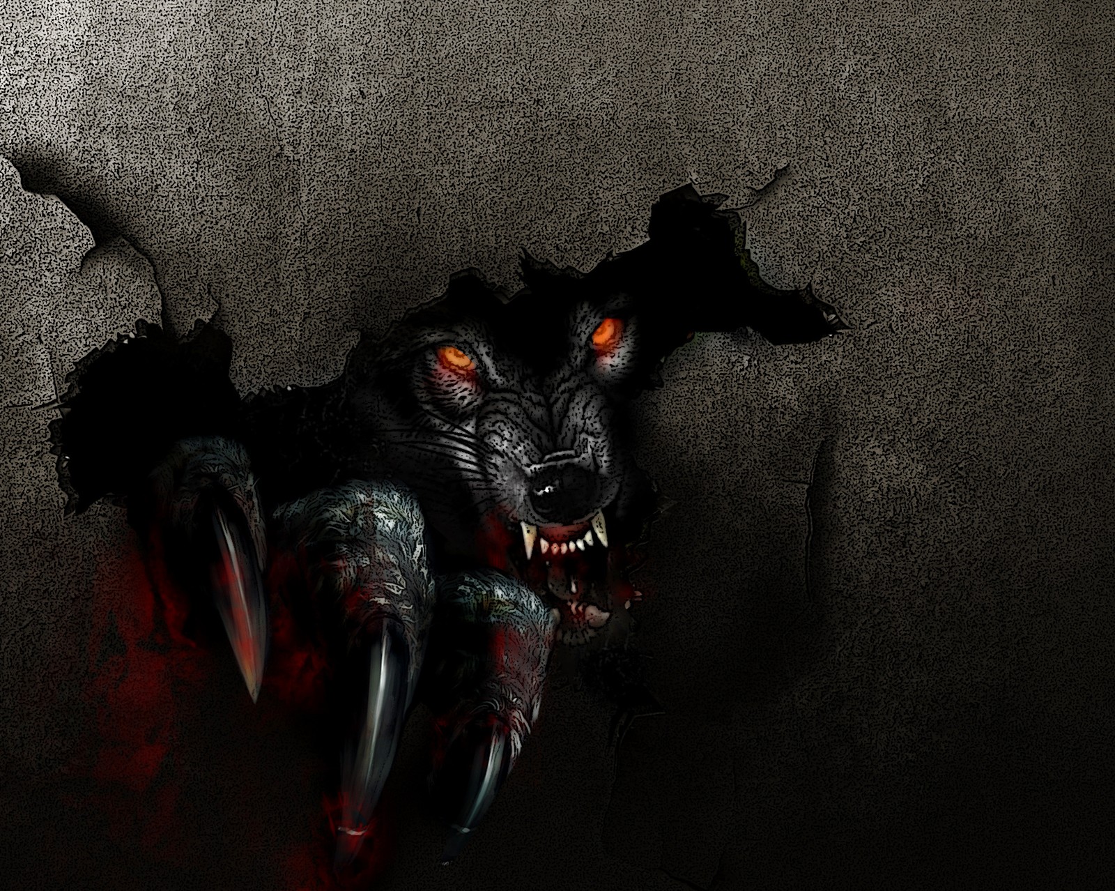 Arafed image of a demonic looking animal with sharp sharp teeth (3d, dark, desktop, hd, mobile)