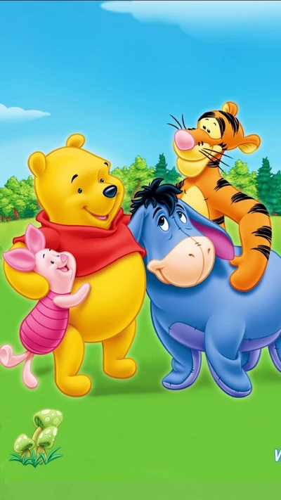 amigos, porquinho, urso pooh