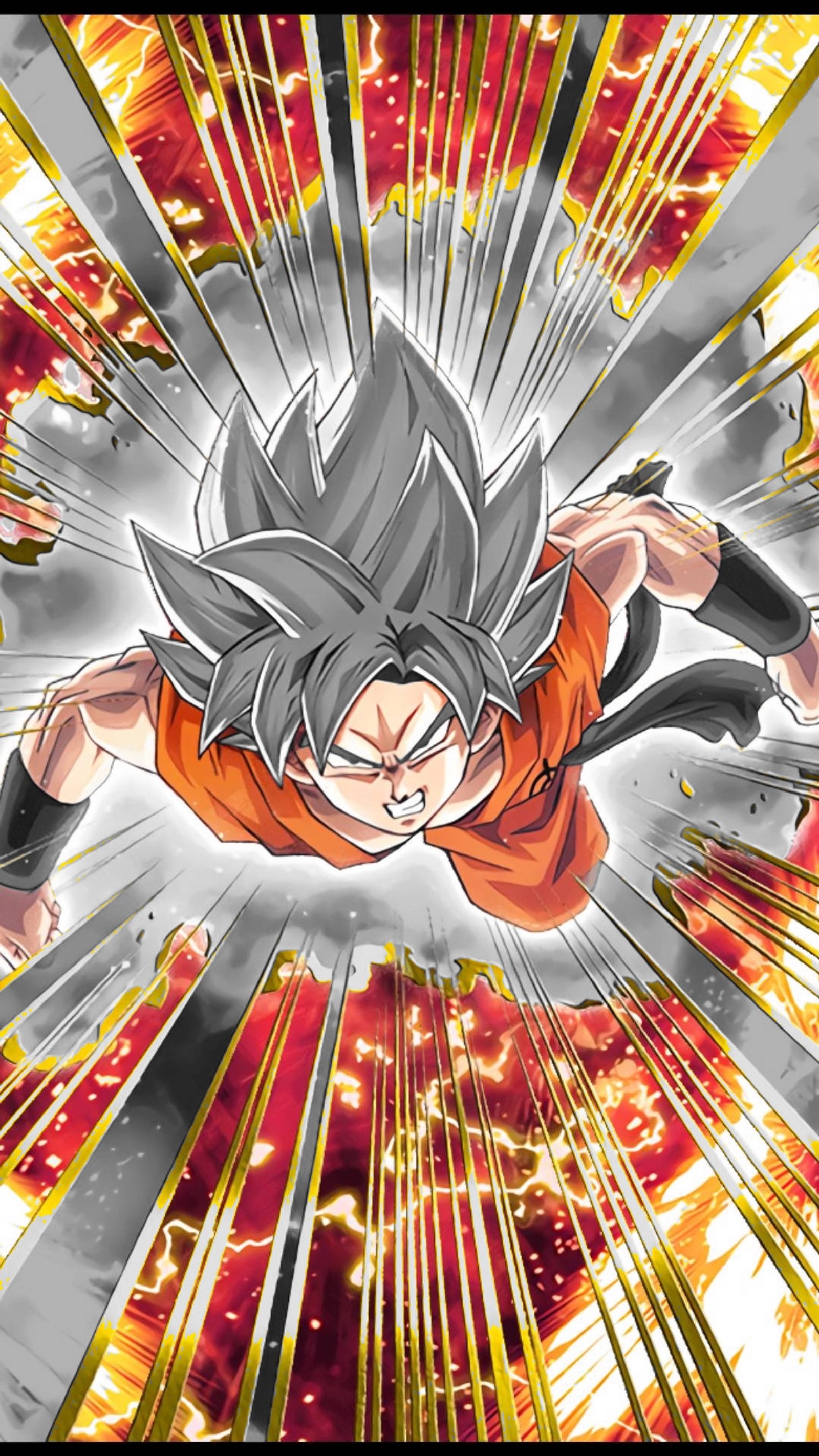 Dragon ball gohan volant dans les airs avec du feu et des flammes (noir, bleu, dragon, dragon ball super, dieu)