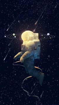 astronauta, espacio, estrellas