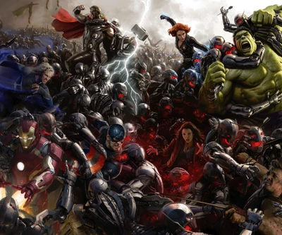 Batalla épica de los Vengadores contra las fuerzas de Ultron