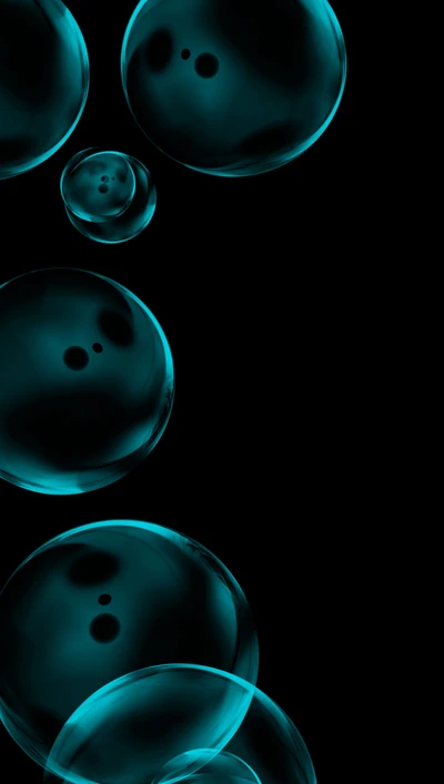 abstrait, noir, bleu, bulles, iphone