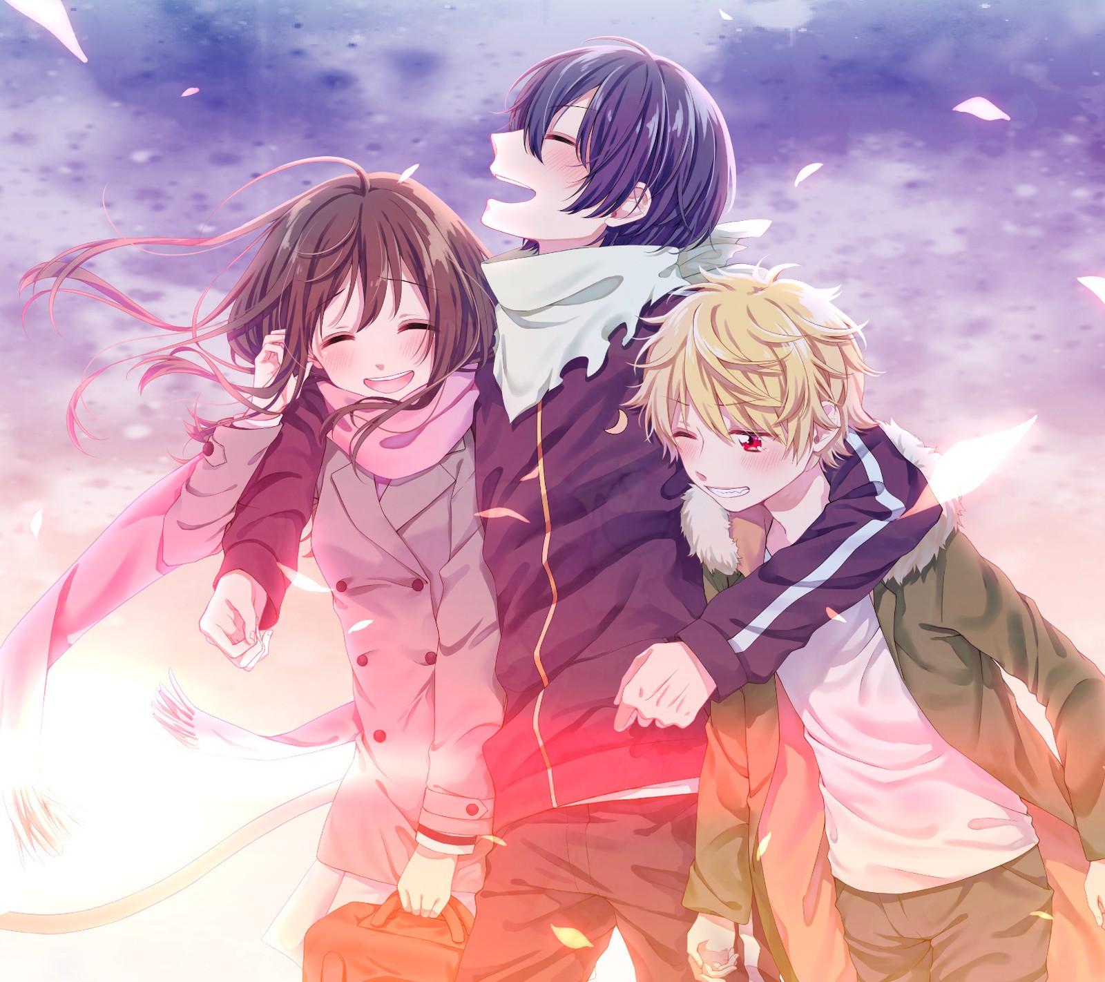 Téléchargez le fond d'écran anime, hiyori, noragami, yato, yukine