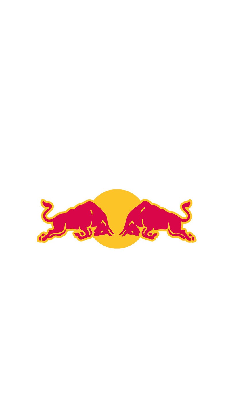 Изображение логотипа red bull на желтом фоне (6s, бык, чистый, энергия, iphone)