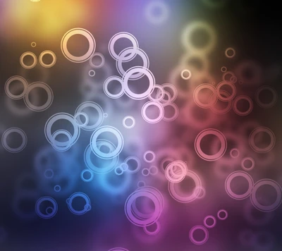 Abstract Galaxy Circles in Vibrant Colors