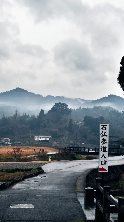 nuage, génial, brume, japon, montagne