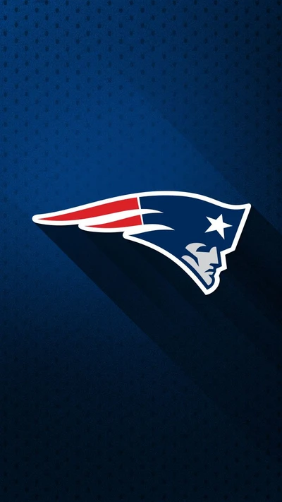 Logo de los New England Patriots sobre fondo azul