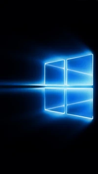 Reflet du logo Windows 10 lumineux