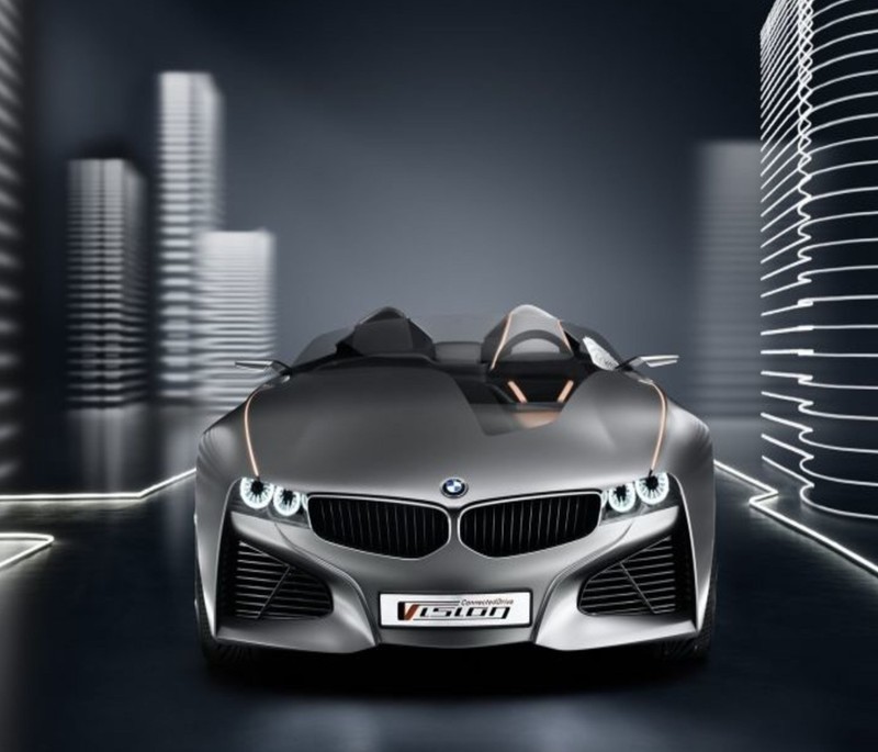 Концепт-кар bmw vision в городе ночью (bmw, машина, транспортное средство)