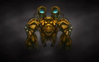 Macro Photography of a Dark Mechanized Lion Robot