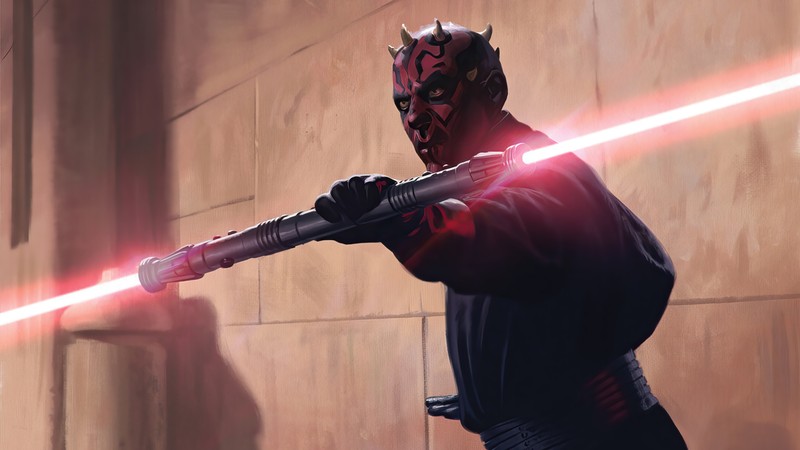 Дарта вейдера в темном костюме с красным световым мечом (дарт мол, darth maul, световой меч, lightsaber, звёздные войны)