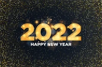 Sparkling 2022 Happy New Year Celebration with Golden Dots