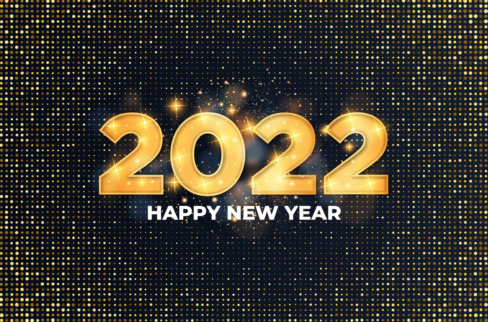 2022 new year, glitter, happy new year, golden dots, 5k wallpaper