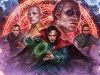 Docteur Strange et ses alliés affrontent des super-vilains dans un affrontement de l'univers Marvel