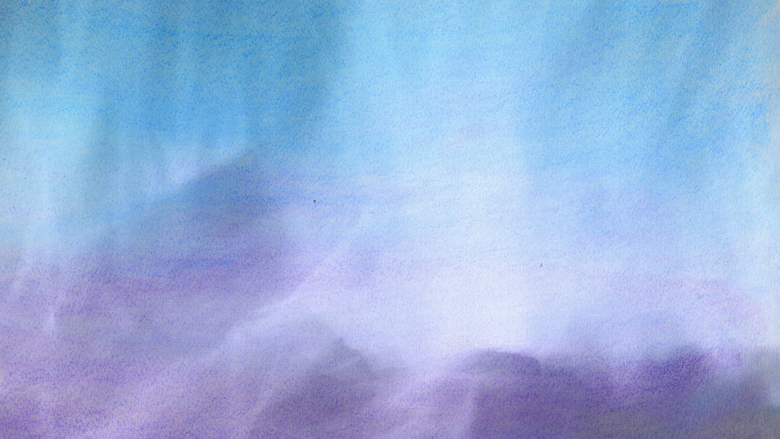 Peinture d'un ciel bleu et violet avec des nuages et une personne sur une planche de surf (peinture aquarelle, peinture, peinture acrylique, texture, bleu)